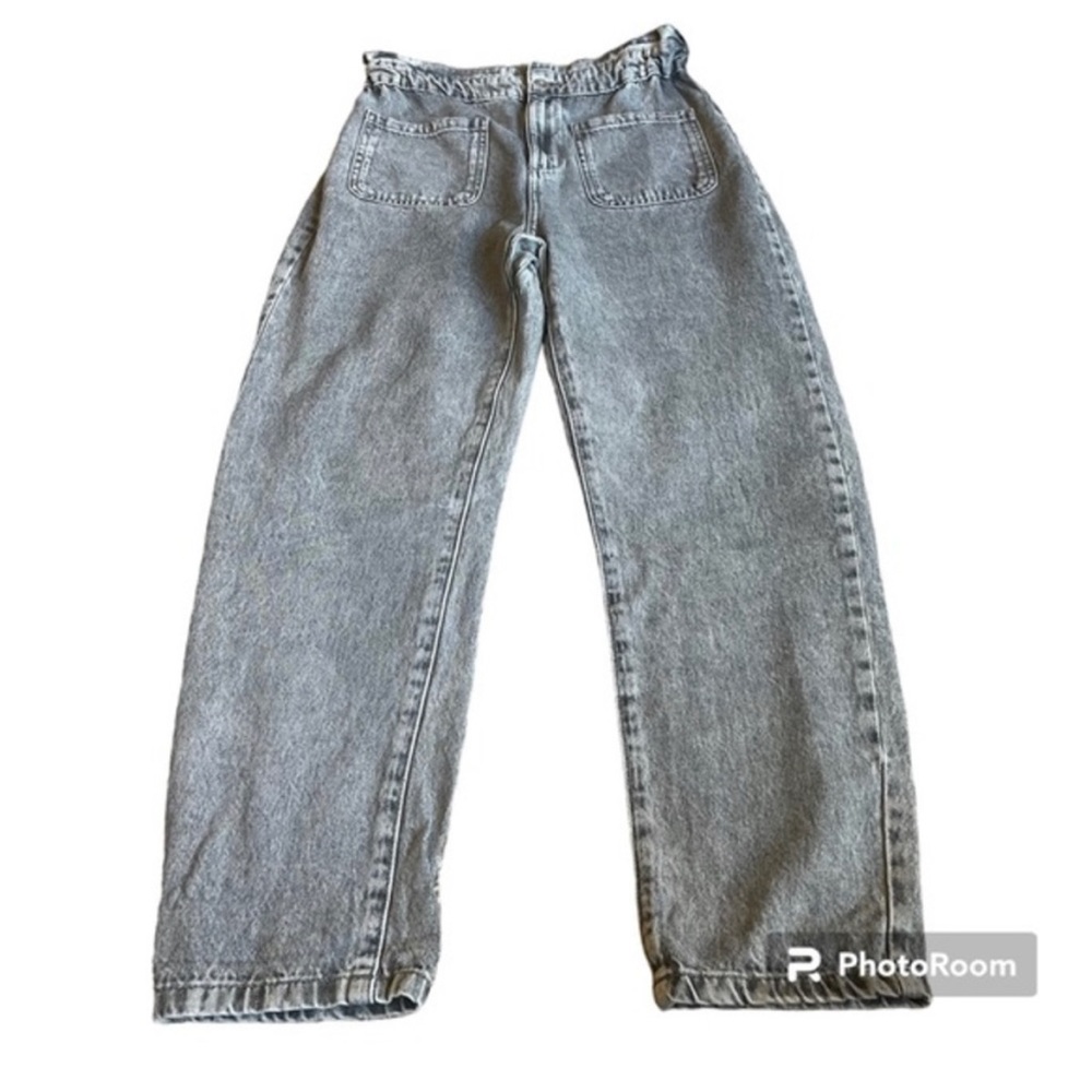 Zara high rise gray denim jeans